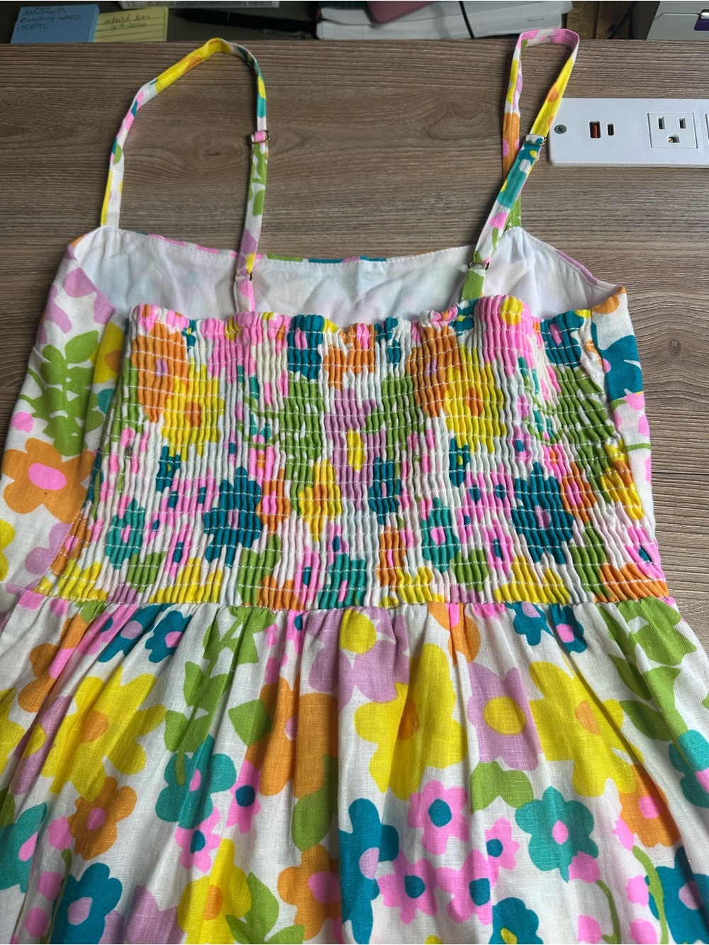 Show Me Your Mumu Amalfi Coast Midi Dress Retro Floral Petal Pop Adj Straps NWT* - Picture 10 of 16